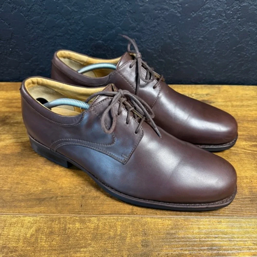 Johnston & Murphy 20-7426 Brown Leather Plain Toe‎ Derby Mens Size 11.5 M